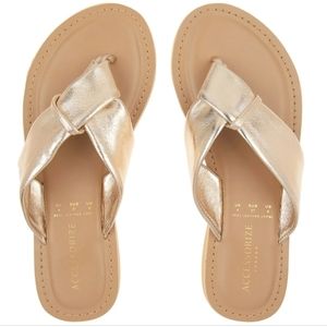 🌟Accessorize London🌟 Gold, leather upper flip-flops,  size 8